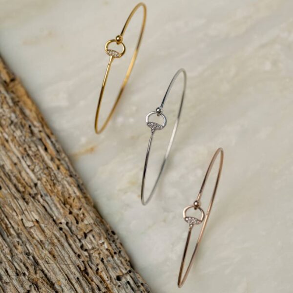 ΑΣΗΜΕΝΙΟ ΒΡΑΧΙΟΛΙ CUFF "SNAFFLE BIT" ΜΕ ΖΙΡΓΚΟΝ