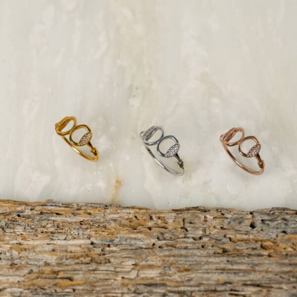 ΑΣΗΜΕΝΙΟ ΔΑΧΤΥΛΙΔΙ "SNAFFLE BIT" ΜΕ ΖΙΡΓΚΟΝ